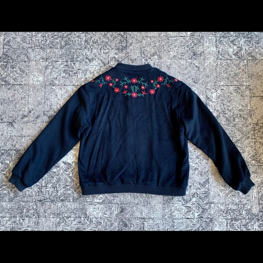 FRNCH Floral Embroidered Bomber Jacket